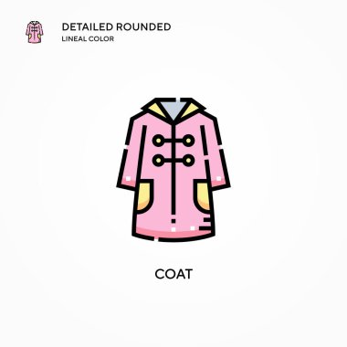 Ceket vektör simgesi. Modern vektör illüstrasyon kavramları. Düzenlemesi ve kişiselleştirmesi kolay.