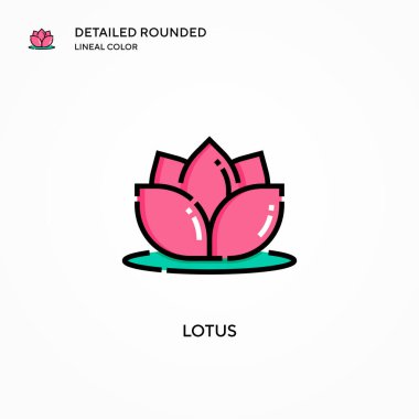 Lotus vektör simgesi. Modern vektör illüstrasyon kavramları. Düzenlemesi ve kişiselleştirmesi kolay.