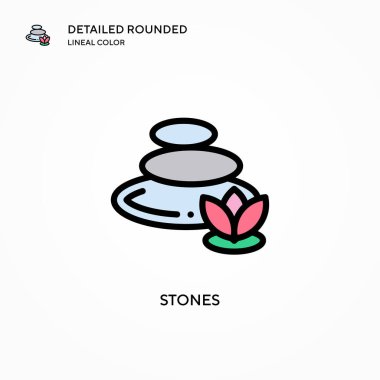 Taşın vektör simgesi. Modern vektör illüstrasyon kavramları. Düzenlemesi ve kişiselleştirmesi kolay.