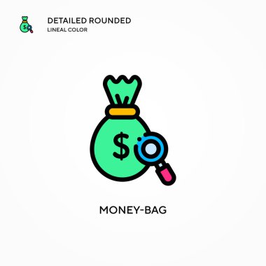 Para çantası vektör simgesi. Modern vektör illüstrasyon kavramları. Düzenlemesi ve kişiselleştirmesi kolay.