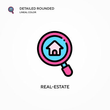 Emlak vektör simgesi. Modern vektör illüstrasyon kavramları. Düzenlemesi ve kişiselleştirmesi kolay.