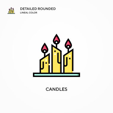 Mum vektör simgesi. Modern vektör illüstrasyon kavramları. Düzenlemesi ve kişiselleştirmesi kolay.