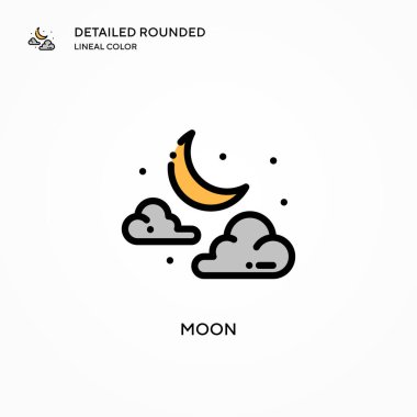 Ay vektör simgesi. Modern vektör illüstrasyon kavramları. Düzenlemesi ve kişiselleştirmesi kolay.