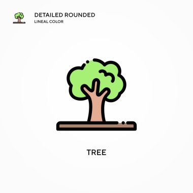 Ağaç vektör simgesi. Modern vektör illüstrasyon kavramları. Düzenlemesi ve kişiselleştirmesi kolay.