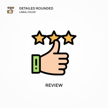 Vektör simgesini gözden geçir. Modern vektör illüstrasyon kavramları. Düzenlemesi ve kişiselleştirmesi kolay.