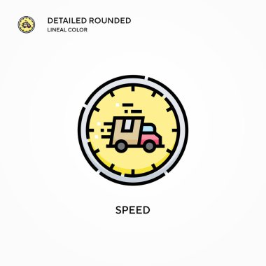 Hız vektör simgesi. Modern vektör illüstrasyon kavramları. Düzenlemesi ve kişiselleştirmesi kolay.