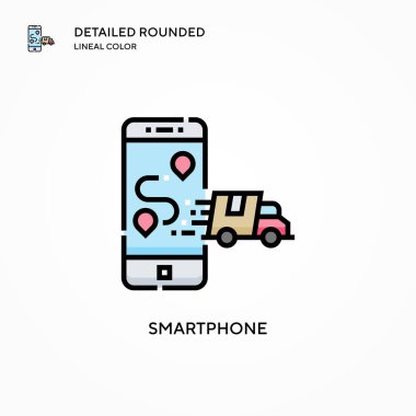 Akıllı telefon vektör simgesi. Modern vektör illüstrasyon kavramları. Düzenlemesi ve kişiselleştirmesi kolay.