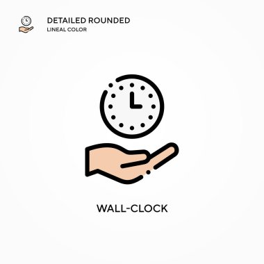Duvar saati vektör simgesi. Modern vektör illüstrasyon kavramları. Düzenlemesi ve kişiselleştirmesi kolay.