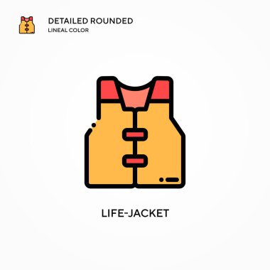 Can yeleği vektör simgesi. Modern vektör illüstrasyon kavramları. Düzenlemesi ve kişiselleştirmesi kolay.