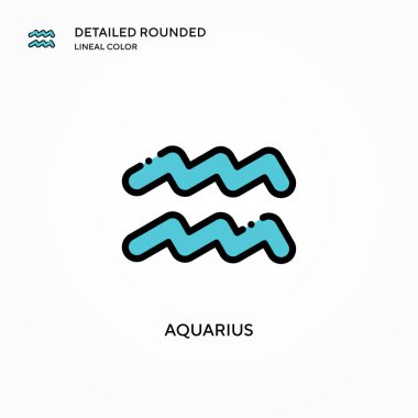 Kova vektör simgesi. Modern vektör illüstrasyon kavramları. Düzenlemesi ve kişiselleştirmesi kolay.