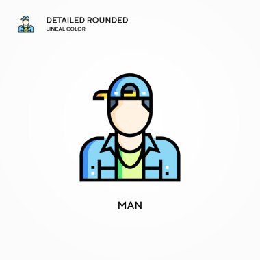 İnsan vektör simgesi. Modern vektör illüstrasyon kavramları. Düzenlemesi ve kişiselleştirmesi kolay.