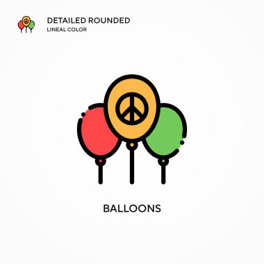 Balon vektör simgesi. Modern vektör illüstrasyon kavramları. Düzenlemesi ve kişiselleştirmesi kolay.