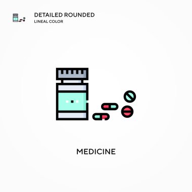 İlaç vektör simgesi. Modern vektör illüstrasyon kavramları. Düzenlemesi ve kişiselleştirmesi kolay.