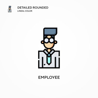 Çalışan vektör simgesi. Modern vektör illüstrasyon kavramları. Düzenlemesi ve kişiselleştirmesi kolay.