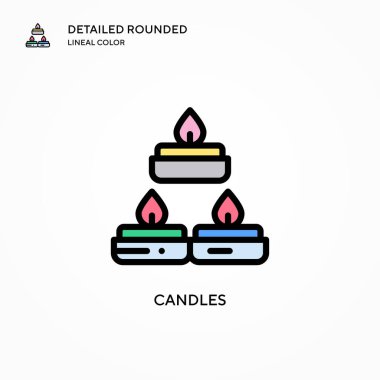 Mum vektör simgesi. Modern vektör illüstrasyon kavramları. Düzenlemesi ve kişiselleştirmesi kolay.