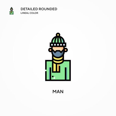 İnsan vektör simgesi. Modern vektör illüstrasyon kavramları. Düzenlemesi ve kişiselleştirmesi kolay.
