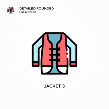 Ceket-3 vektör simgesi. Modern vektör illüstrasyon kavramları. Düzenlemesi ve kişiselleştirmesi kolay.