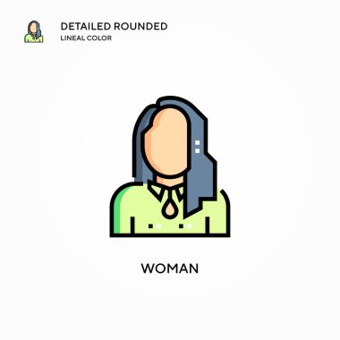Kadın vektör simgesi. Modern vektör illüstrasyon kavramları. Düzenlemesi ve kişiselleştirmesi kolay.