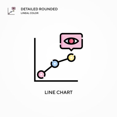 Çizgi çizelgesi vektör simgesi. Modern vektör illüstrasyon kavramları. Düzenlemesi ve kişiselleştirmesi kolay.