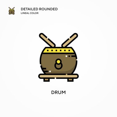 Davul vektör simgesi. Modern vektör illüstrasyon kavramları. Düzenlemesi ve kişiselleştirmesi kolay.
