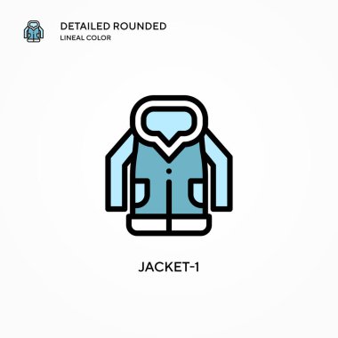 Ceket-1 vektör simgesi. Modern vektör illüstrasyon kavramları. Düzenlemesi ve kişiselleştirmesi kolay.