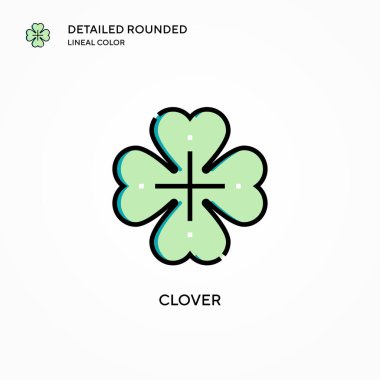 Yonca vektör simgesi. Modern vektör illüstrasyon kavramları. Düzenlemesi ve kişiselleştirmesi kolay.