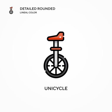 Tek tekerlekli bisiklet vektör simgesi. Modern vektör illüstrasyon kavramları. Düzenlemesi ve kişiselleştirmesi kolay.