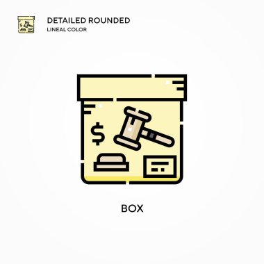 Kutu vektör simgesi. Modern vektör illüstrasyon kavramları. Düzenlemesi ve kişiselleştirmesi kolay.