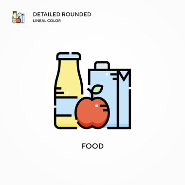 Yiyecek vektör simgesi. Modern vektör illüstrasyon kavramları. Düzenlemesi ve kişiselleştirmesi kolay.