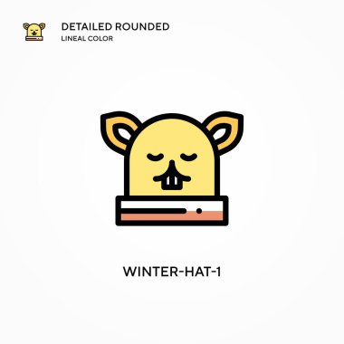 Kış-şapka-1 vektör simgesi. Modern vektör illüstrasyon kavramları. Düzenlemesi ve kişiselleştirmesi kolay.