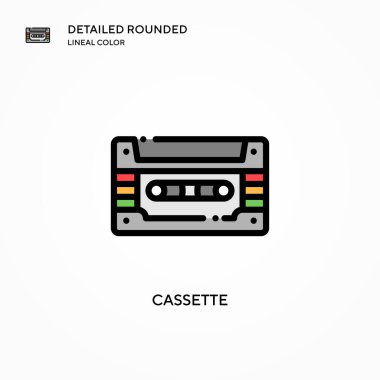 Kaset vektör simgesi. Modern vektör illüstrasyon kavramları. Düzenlemesi ve kişiselleştirmesi kolay.