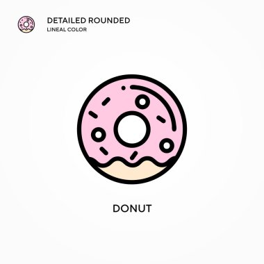 Donut vektör simgesi. Modern vektör illüstrasyon kavramları. Düzenlemesi ve kişiselleştirmesi kolay.