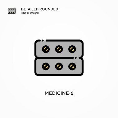 İlaç-6 vektör simgesi. Modern vektör illüstrasyon kavramları. Düzenlemesi ve kişiselleştirmesi kolay.