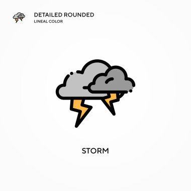 Fırtına vektör simgesi. Modern vektör illüstrasyon kavramları. Düzenlemesi ve kişiselleştirmesi kolay.