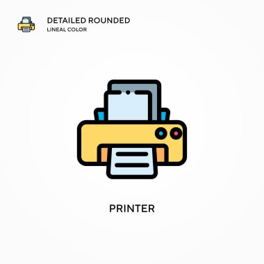 Yazıcı vektör simgesi. Modern vektör illüstrasyon kavramları. Düzenlemesi ve kişiselleştirmesi kolay.