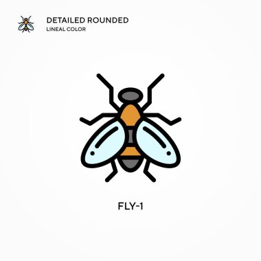Fly-1 vektör simgesi. Modern vektör illüstrasyon kavramları. Düzenlemesi ve kişiselleştirmesi kolay.