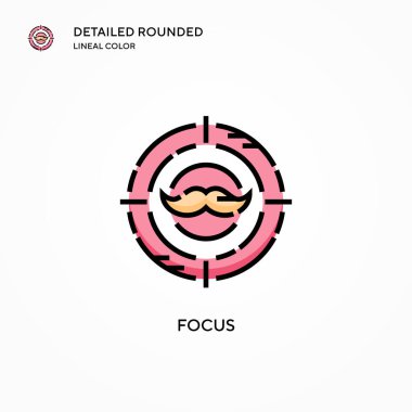 Vektör simgesine odaklan. Modern vektör illüstrasyon kavramları. Düzenlemesi ve kişiselleştirmesi kolay.