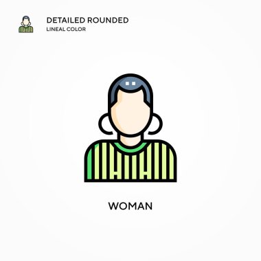 Kadın vektör simgesi. Modern vektör illüstrasyon kavramları. Düzenlemesi ve kişiselleştirmesi kolay.