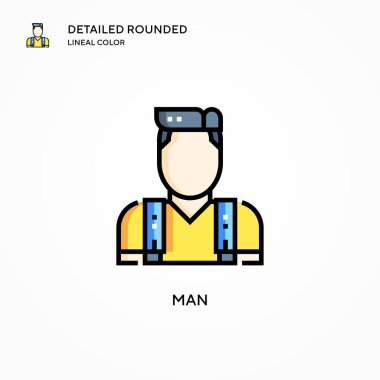 İnsan vektör simgesi. Modern vektör illüstrasyon kavramları. Düzenlemesi ve kişiselleştirmesi kolay.