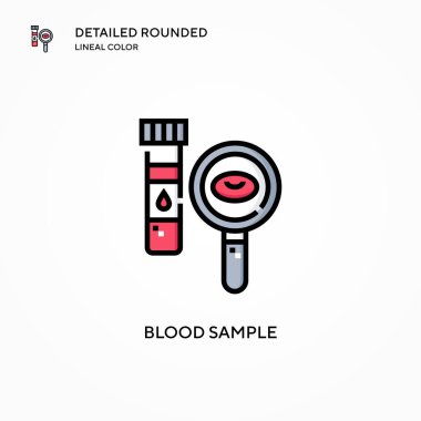 Kan örneği vektör simgesi. Modern vektör illüstrasyon kavramları. Düzenlemesi ve kişiselleştirmesi kolay.