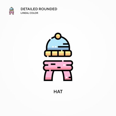 Şapka vektör simgesi. Modern vektör illüstrasyon kavramları. Düzenlemesi ve kişiselleştirmesi kolay.