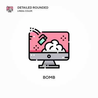Bomba vektör simgesi. Modern vektör illüstrasyon kavramları. Düzenlemesi ve kişiselleştirmesi kolay.