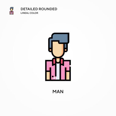 İnsan vektör simgesi. Modern vektör illüstrasyon kavramları. Düzenlemesi ve kişiselleştirmesi kolay.