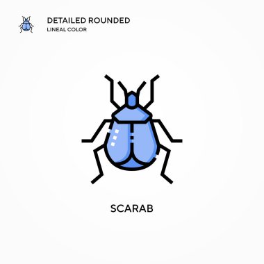 Scarab vektör simgesi. Modern vektör illüstrasyon kavramları. Düzenlemesi ve kişiselleştirmesi kolay.