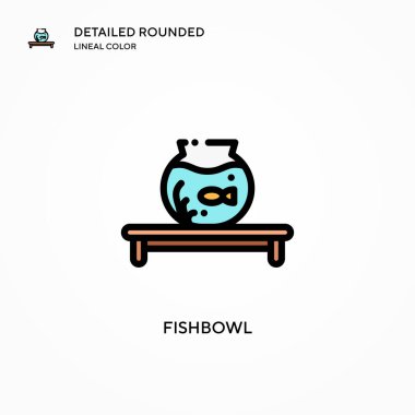 Fishbowl vektör simgesi. Modern vektör illüstrasyon kavramları. Düzenlemesi ve kişiselleştirmesi kolay.
