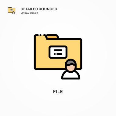 Dosya vektör simgesi. Modern vektör illüstrasyon kavramları. Düzenlemesi ve kişiselleştirmesi kolay.