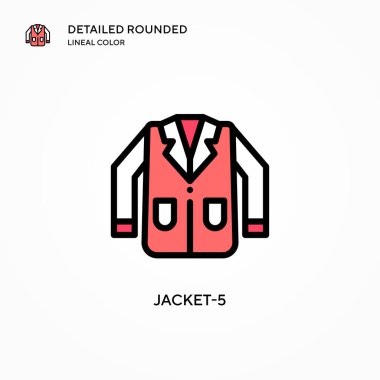 Ceket-5 vektör simgesi. Modern vektör illüstrasyon kavramları. Düzenlemesi ve kişiselleştirmesi kolay.