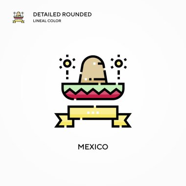 Meksika vektör ikonu. Modern vektör illüstrasyon kavramları. Düzenlemesi ve kişiselleştirmesi kolay.