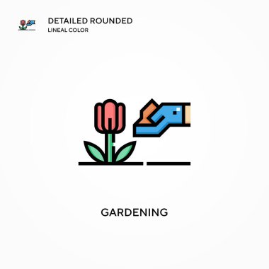 Bahçe vektör ikonu. Modern vektör illüstrasyon kavramları. Düzenlemesi ve kişiselleştirmesi kolay.