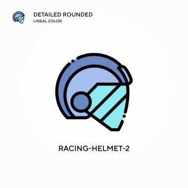 Yarış kaskı-2 vektör simgesi. Modern vektör illüstrasyon kavramları. Düzenlemesi ve kişiselleştirmesi kolay.